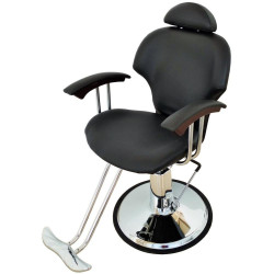 SILLON UNISEX MODELO S08 TAPIZADO NEGRO EMBELLECEDOR MADERA EN BRAZOS