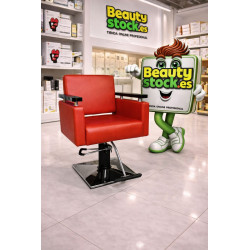 SILLON DE PELUQUERIA TAPIZ ROJO S06R
