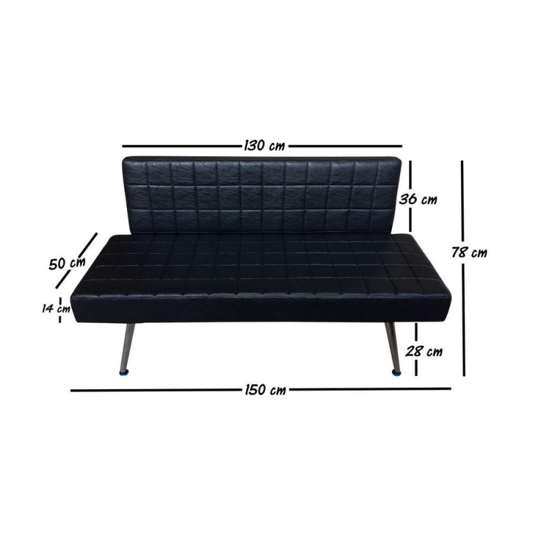 SOFA DE ESPERA ECO TAPIZ NEGRO - 25