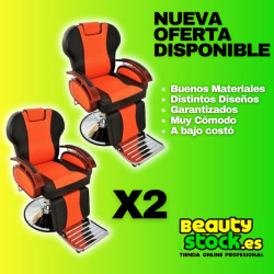 PACK DOBLE SILLON APOLO Naranja y Negro 665.50 €