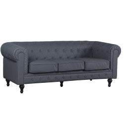 SILLÓN DE ESPERA CHESTER TRES PLAZAS GRIS
