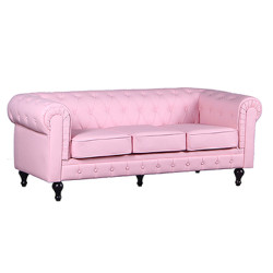 SILLÓN DE ESPERA CHESTER TRES PLAZAS ROSA